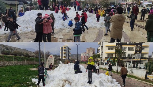 Çocuklar İstedi Başkan Özgan Kamyon Kamyon kar getittirdi